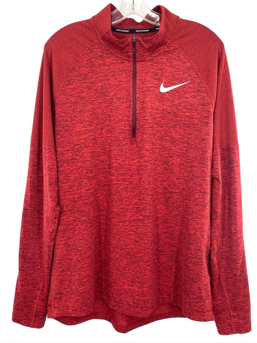 Nike Mens Dri Fit Element Stripe Half-Zip Running Shirt Top Red Large